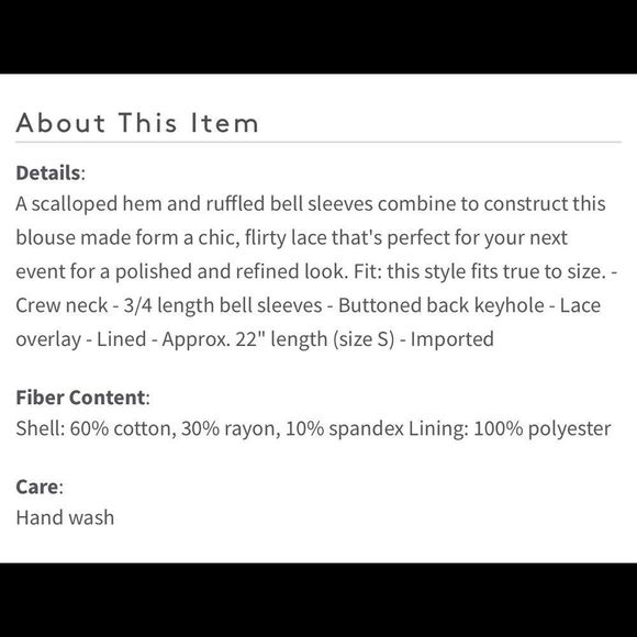 Nanette Lepore Cream Lace Flounce Statement Sleeve Blouse NWT size Small - Picture 9 of 11